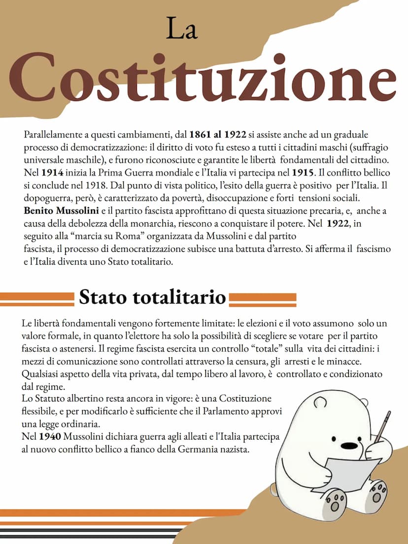 La
Costituzione
I caratteri
La Costituzione può avere diverse caratteristiche in base
alla modalità di emanazione, la Costituzione può esser
