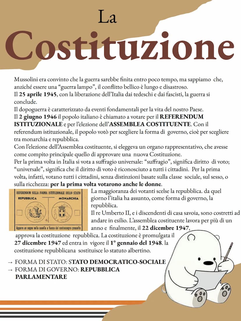 La
Costituzione
I caratteri
La Costituzione può avere diverse caratteristiche in base
alla modalità di emanazione, la Costituzione può esser