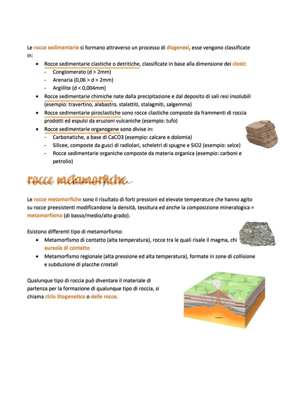 LE ROCCE
Le rocce sono miscugli di minerali, con poche eccezioni di rocce costituite da un solo minerale (es:
marmo).
Le rocce vengono class