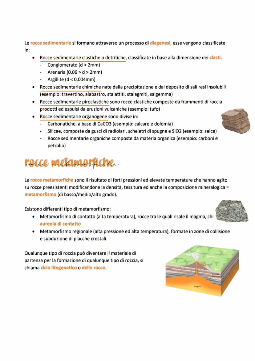 LE ROCCE
Le rocce sono miscugli di minerali, con poche eccezioni di rocce costituite da un solo minerale (es:
marmo).
Le rocce vengono class