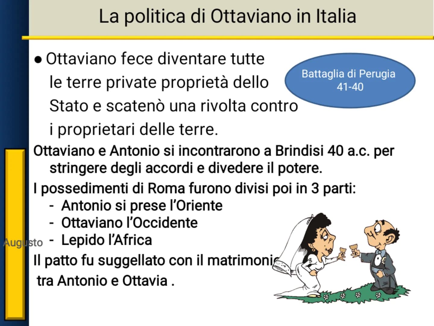 L'impero di Augusto Bagage
Marco Antonio e il testamento di Cesare
4ankamer
aveva
Dopo la morte di Cesare, fu il console Marco Antonio
l'uom