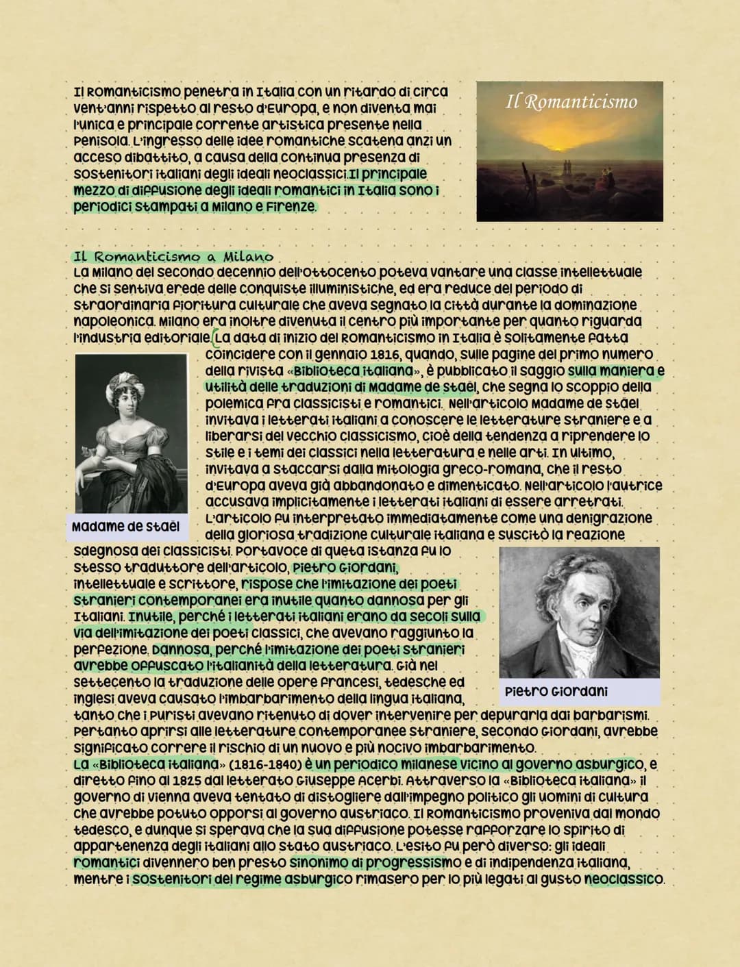 QUADRO STORICO
Gli sconvolgimenti politici e sociali del periodo
che va dalla rivoluzione francese al compimento
Dell'unità d'Italia, darono