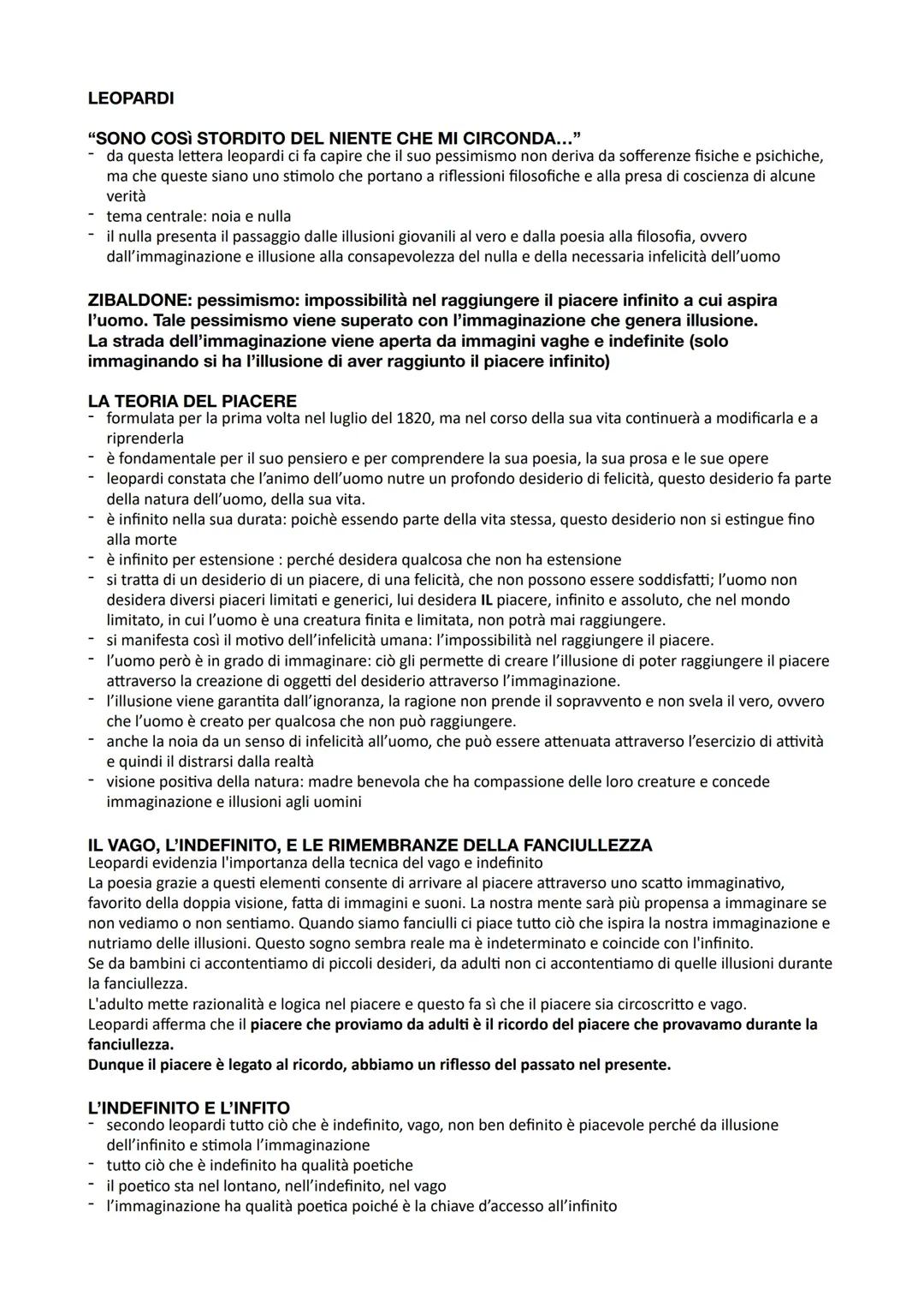 Leopardi: opere e teoria del piacere