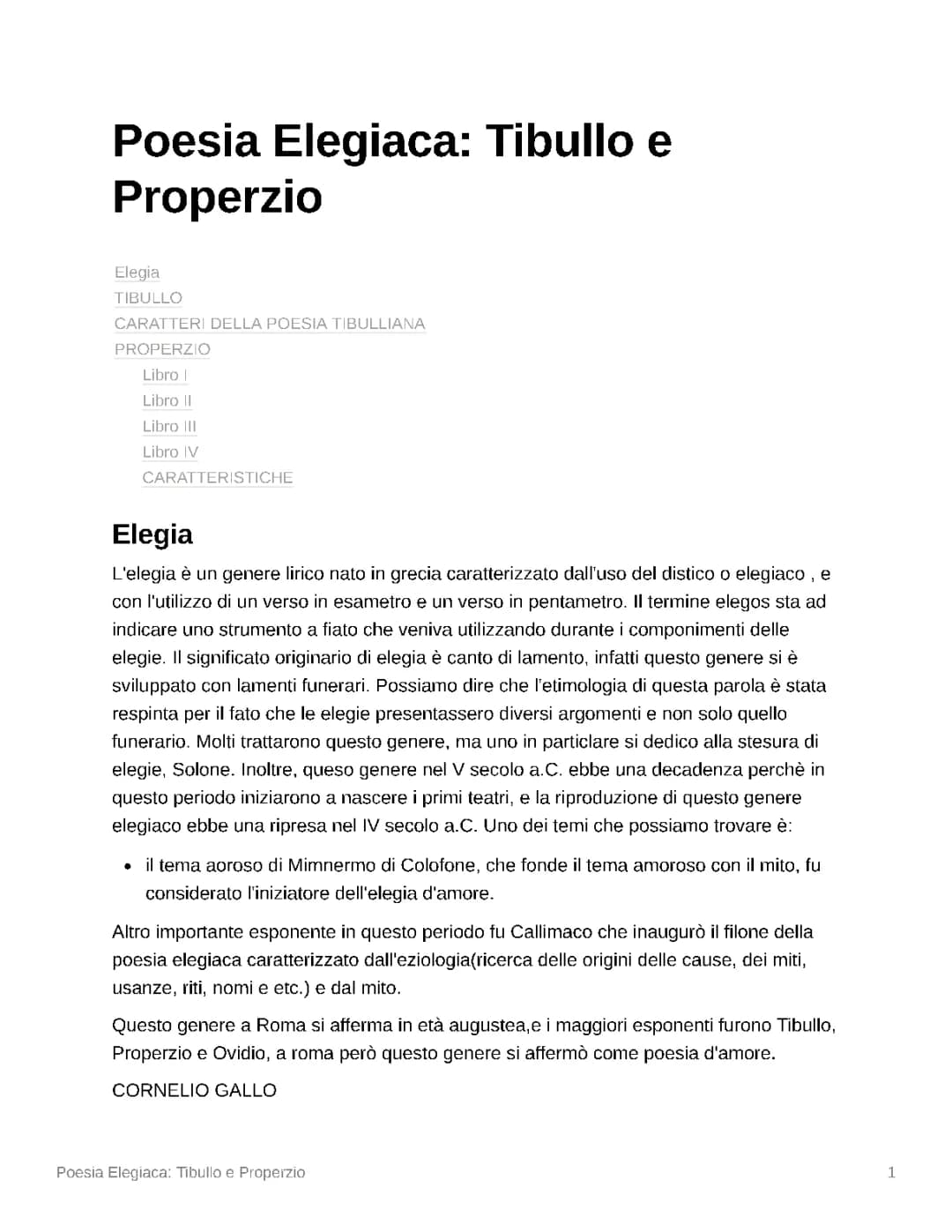 Tibullo e Properzio: Poesie, Amori e Differenze con Ovidio - PDF e Mappa Concettuale