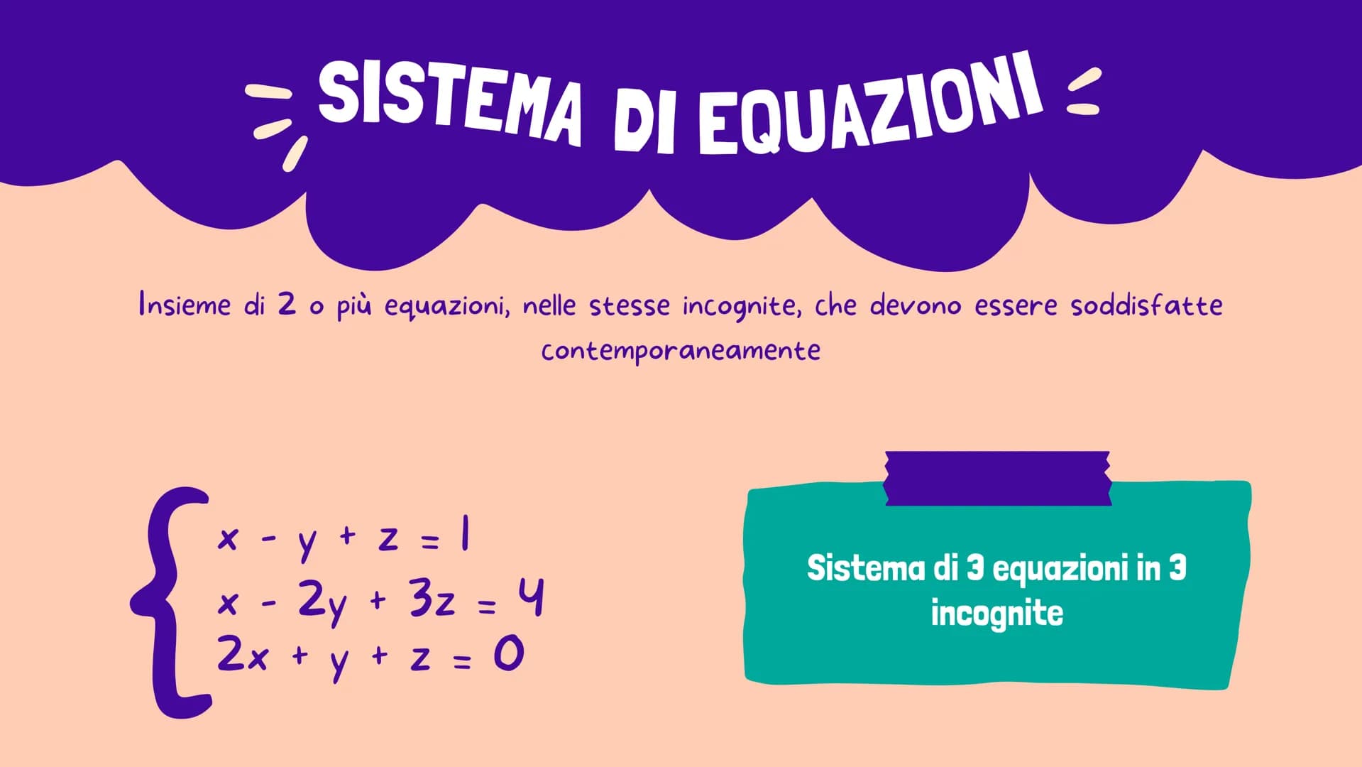 MATEMATICA 2ª SUPERIORE
a
SISTEMI
LINEARI
appunti INTRODUZIONE
2
Determina 2 numeri sapendo che la loro differenza
è 4 e la loro somma 10
x 