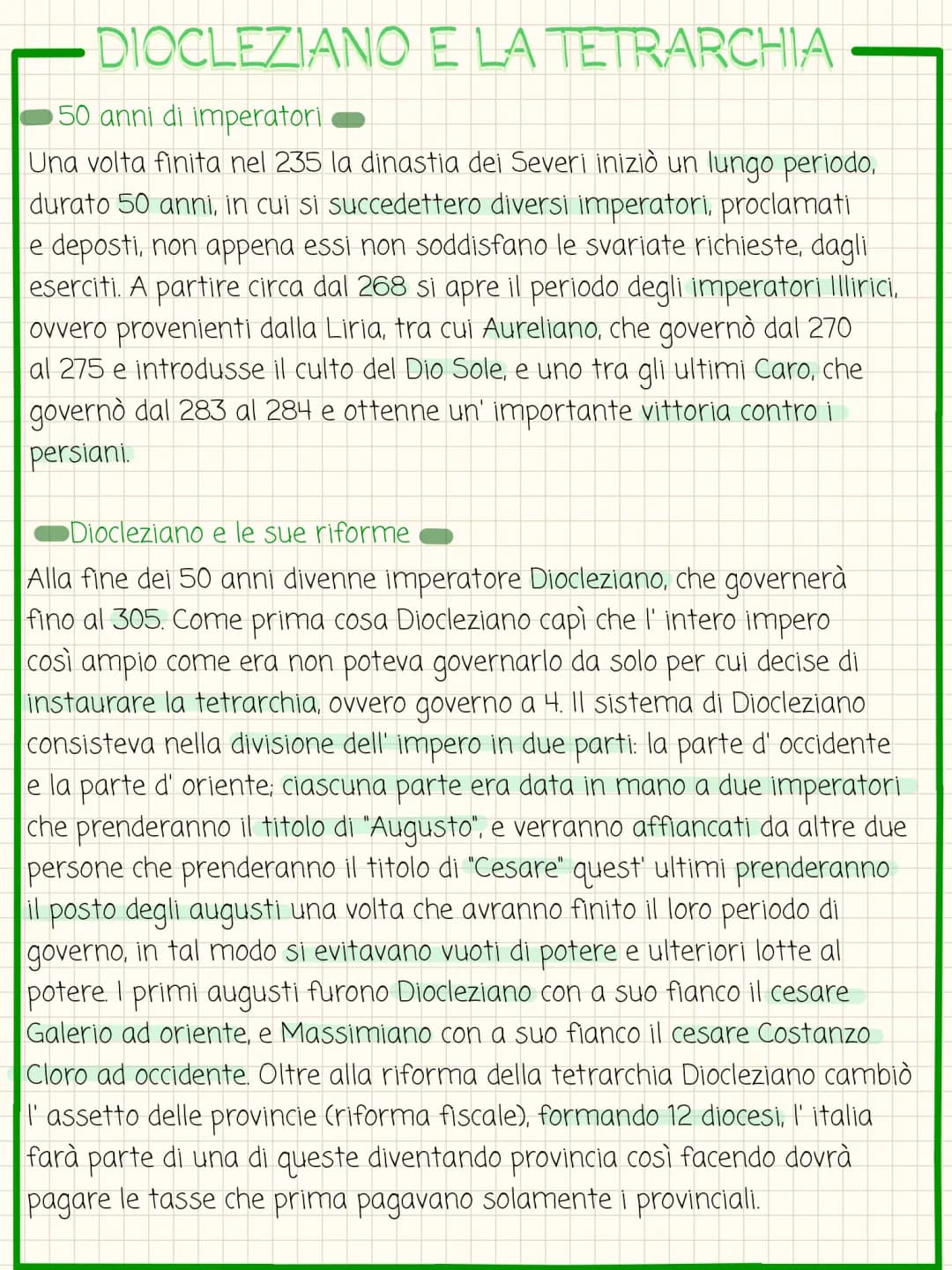 DA DIOCLEZIANO A CONSTANTINO 