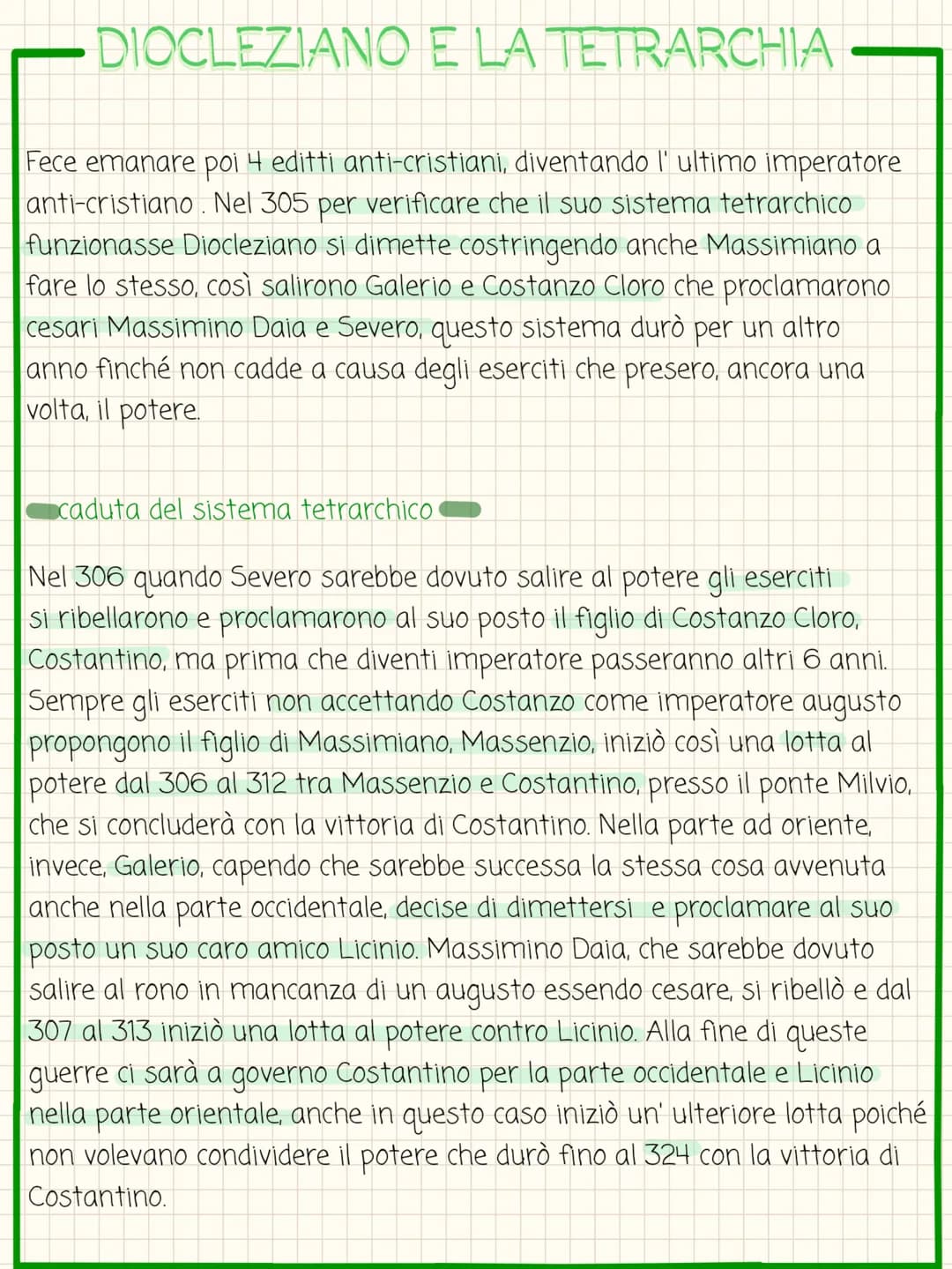 DIOCLEZIANO E LA TETRARCHIA
50 anni di imperatori
Una volta finita nel 235 la dinastia dei Severi iniziò un lungo periodo,
durato 50 anni, i