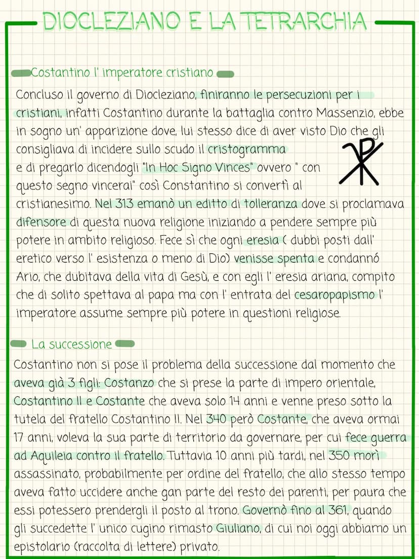 DIOCLEZIANO E LA TETRARCHIA
50 anni di imperatori
Una volta finita nel 235 la dinastia dei Severi iniziò un lungo periodo,
durato 50 anni, i