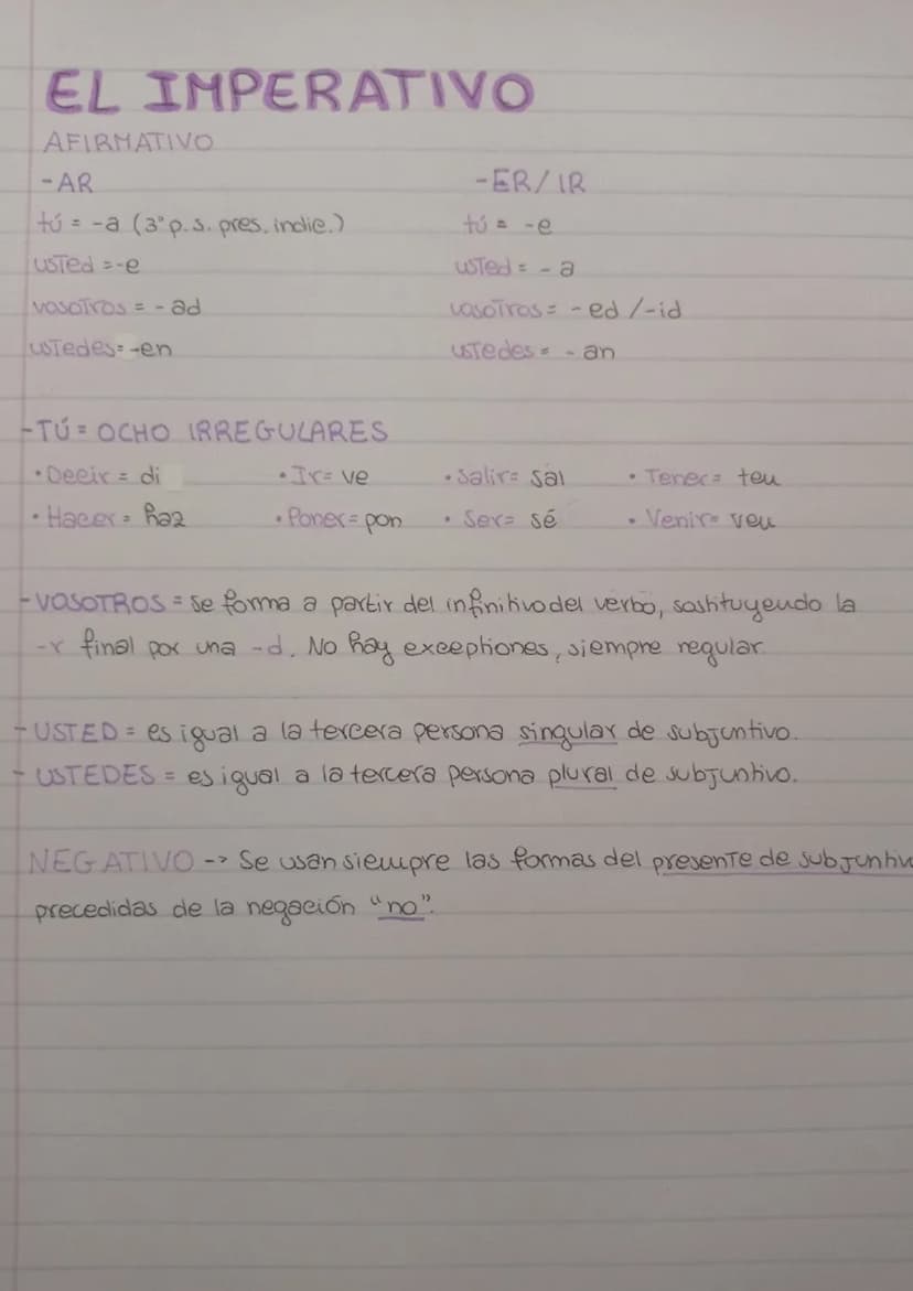 EL SUBJUNTIVO
TERMINACIONES
-AR = e, es, e, emos, éis, en
·ER/IR = a, as, a, amos, áis, an
$
IRREGULARES
PEDIR = ei
pida, pidas, pida,
pidam