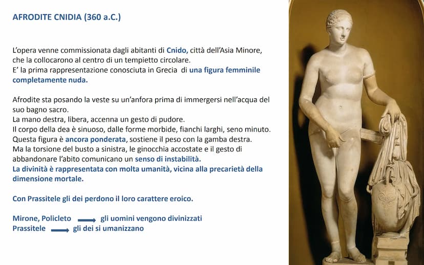 GLI ARTISTI DEL TARDO
CLASSICISMO
Prassitele, Skopas, Leocares e Lisippo Verso la fine del V secolo a.C. la Grecia entrò un una fase di cris