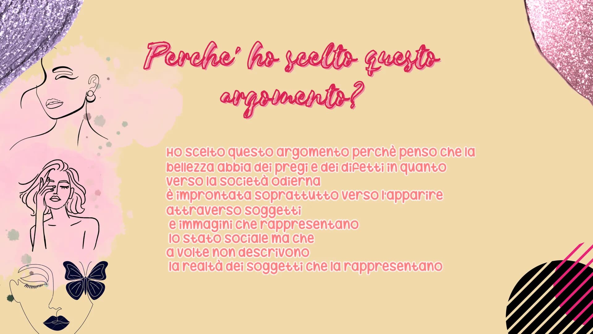 LENO UT
мл
CHOREO Perche' ho scelts questo
argoments?
Ho scelto questo argomento perchè penso che la
bellezza abbia dei pregi e dei difetti 