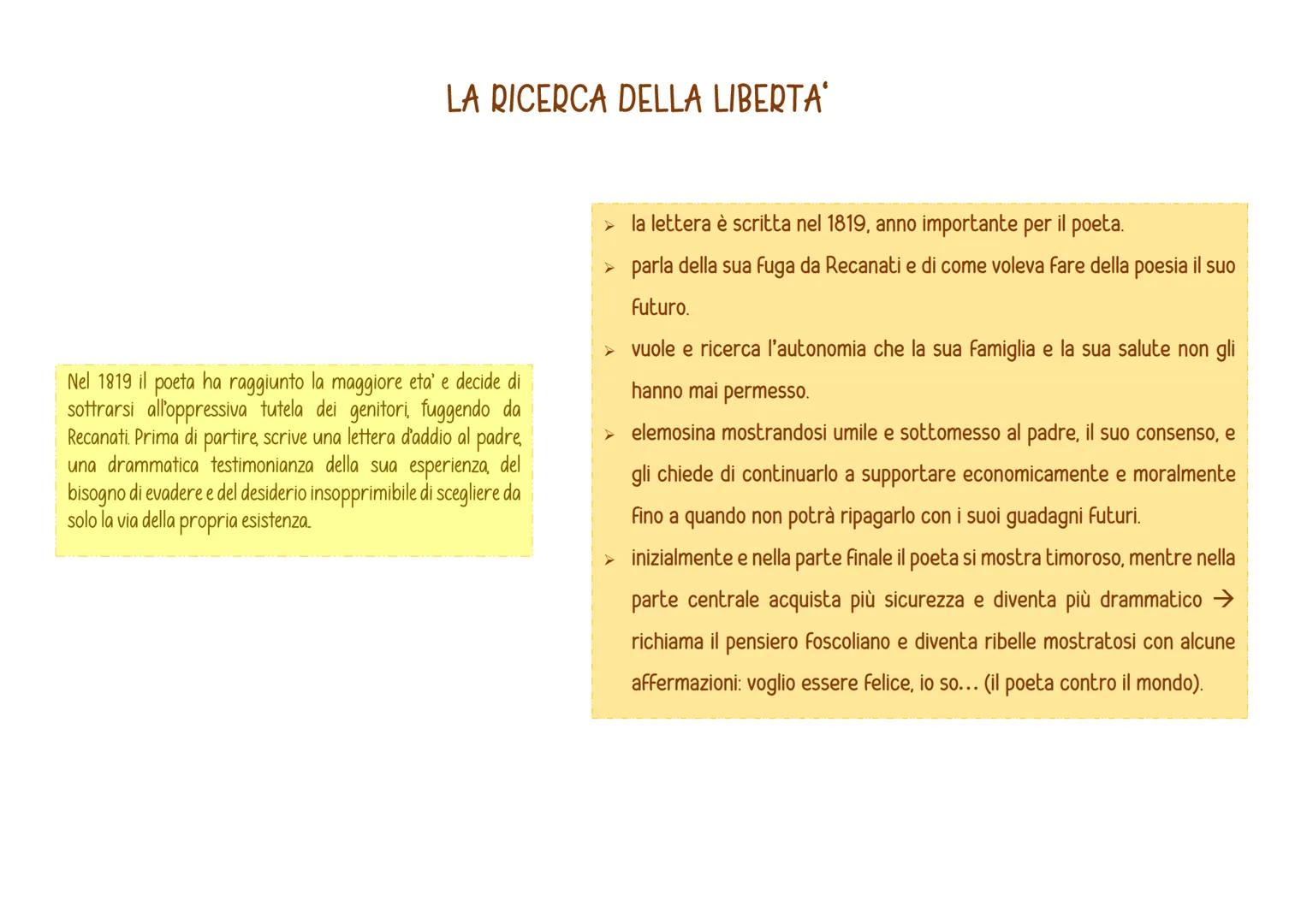 # LA RICERCA DELLA LIBERTA'

Nel 1819 il poeta ha raggiunto la maggiore eta' e decide di
sottrarsi all'oppressiva tutela dei genitori, fugge