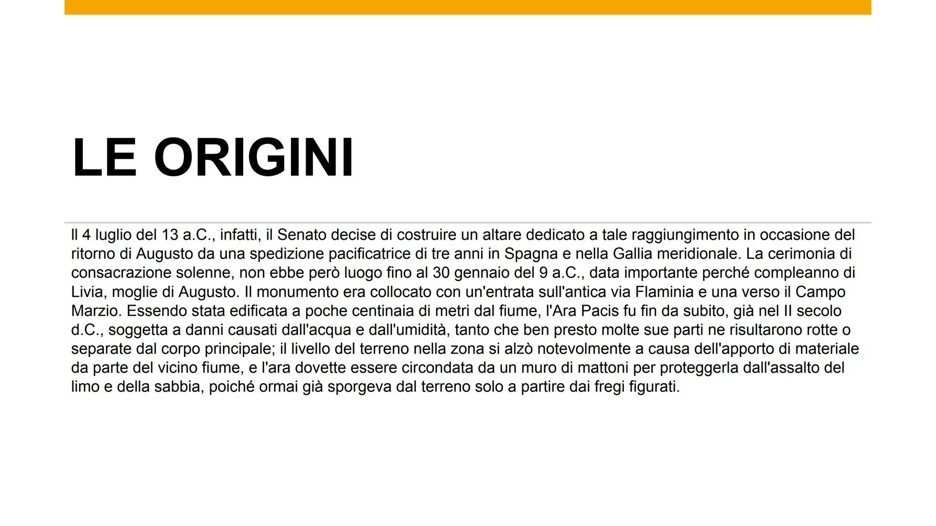 2222222
ARA PACIS
Altare della pace di Augusto LE ORIGINI
Il 4 luglio del 13 a.C., infatti, il Senato decise di costruire un altare dedicato