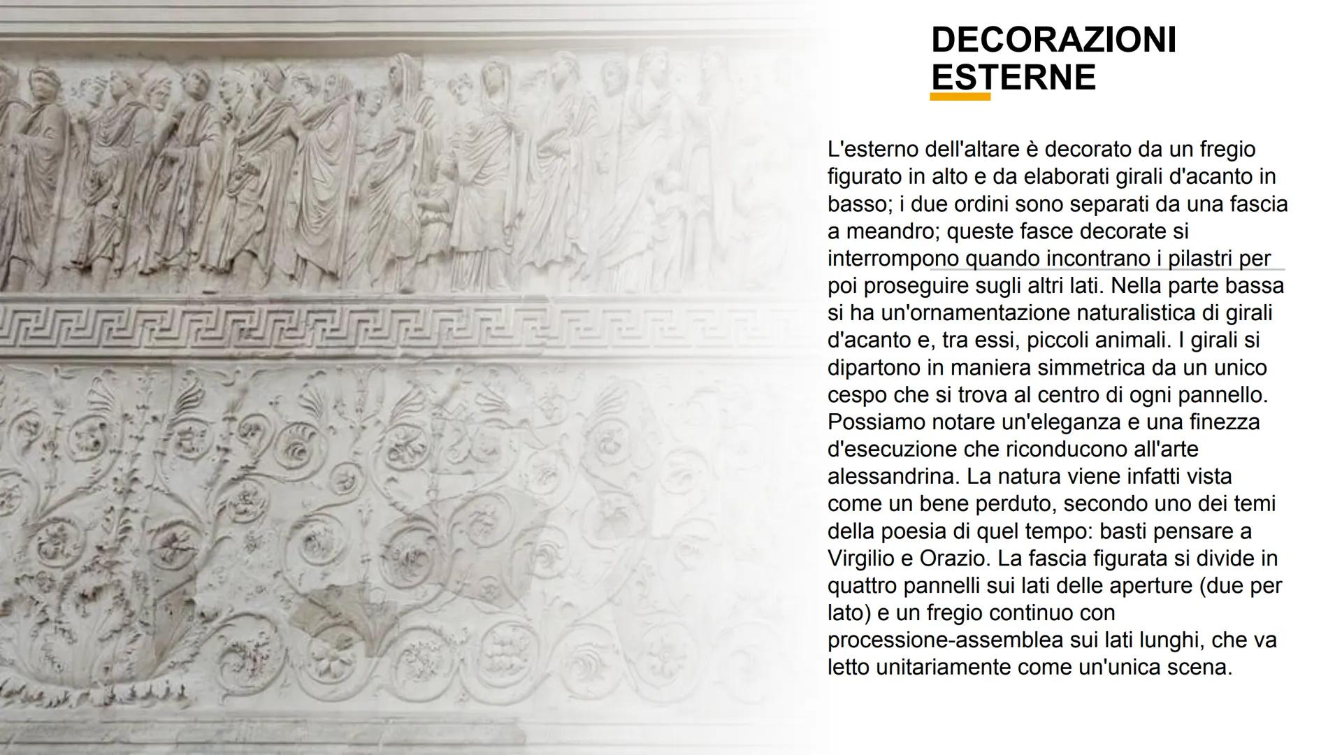 2222222
ARA PACIS
Altare della pace di Augusto LE ORIGINI
Il 4 luglio del 13 a.C., infatti, il Senato decise di costruire un altare dedicato