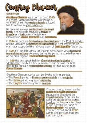 Know GEOFFREY CHAUCER and THE CANTERBURY TALES - English literature - Letteratura inglese  thumbnail