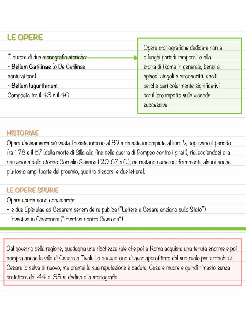 
<p>Gaio Sallustio Crispo nacque ad Amiternum (Sabina, oggi Aquila) l'1 ottobre 86 a.C. proveniente da una famiglia plebea facoltosa, divenn