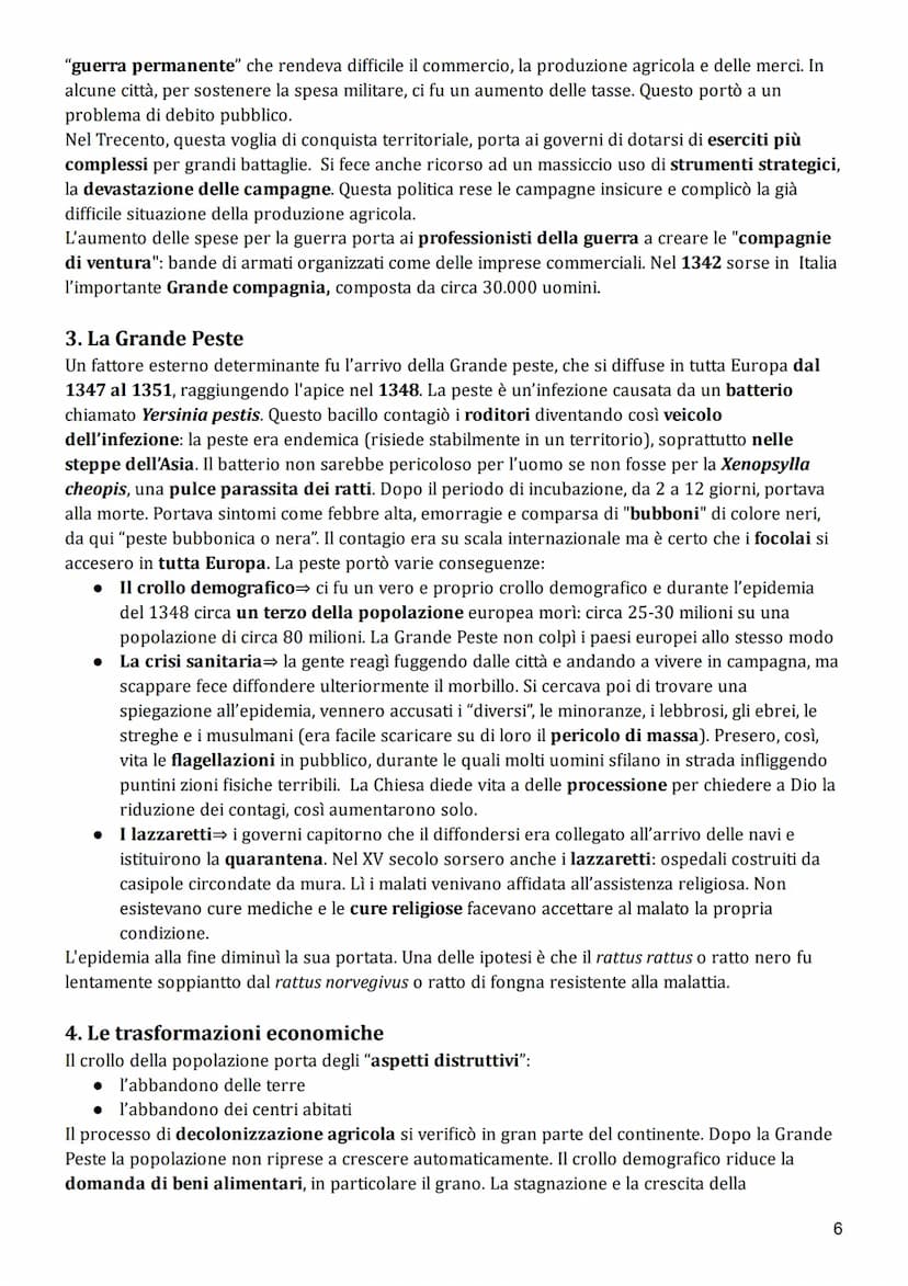 LA CRISI DEL TRECENTO
1. Economia e società: i fattori della crisi
Tra l'XI e la fine del XIII secolo l'Europa aveva beneficiato di una cres