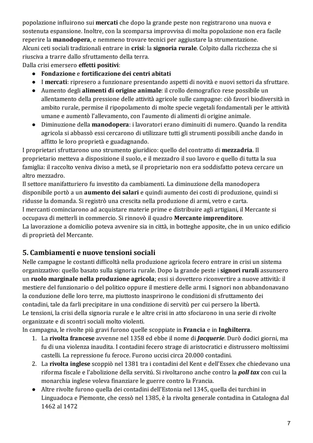 LA CRISI DEL TRECENTO
1. Economia e società: i fattori della crisi
Tra l'XI e la fine del XIII secolo l'Europa aveva beneficiato di una cres