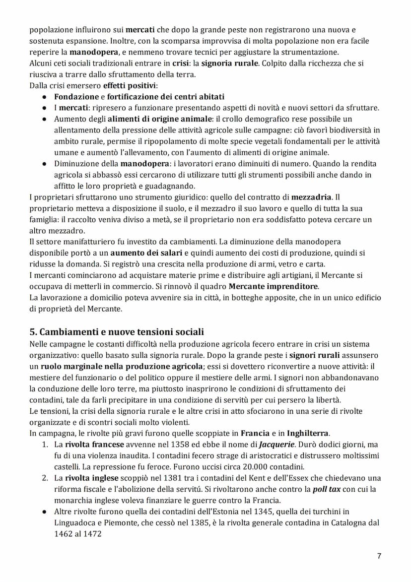 LA CRISI DEL TRECENTO
1. Economia e società: i fattori della crisi
Tra l'XI e la fine del XIII secolo l'Europa aveva beneficiato di una cres