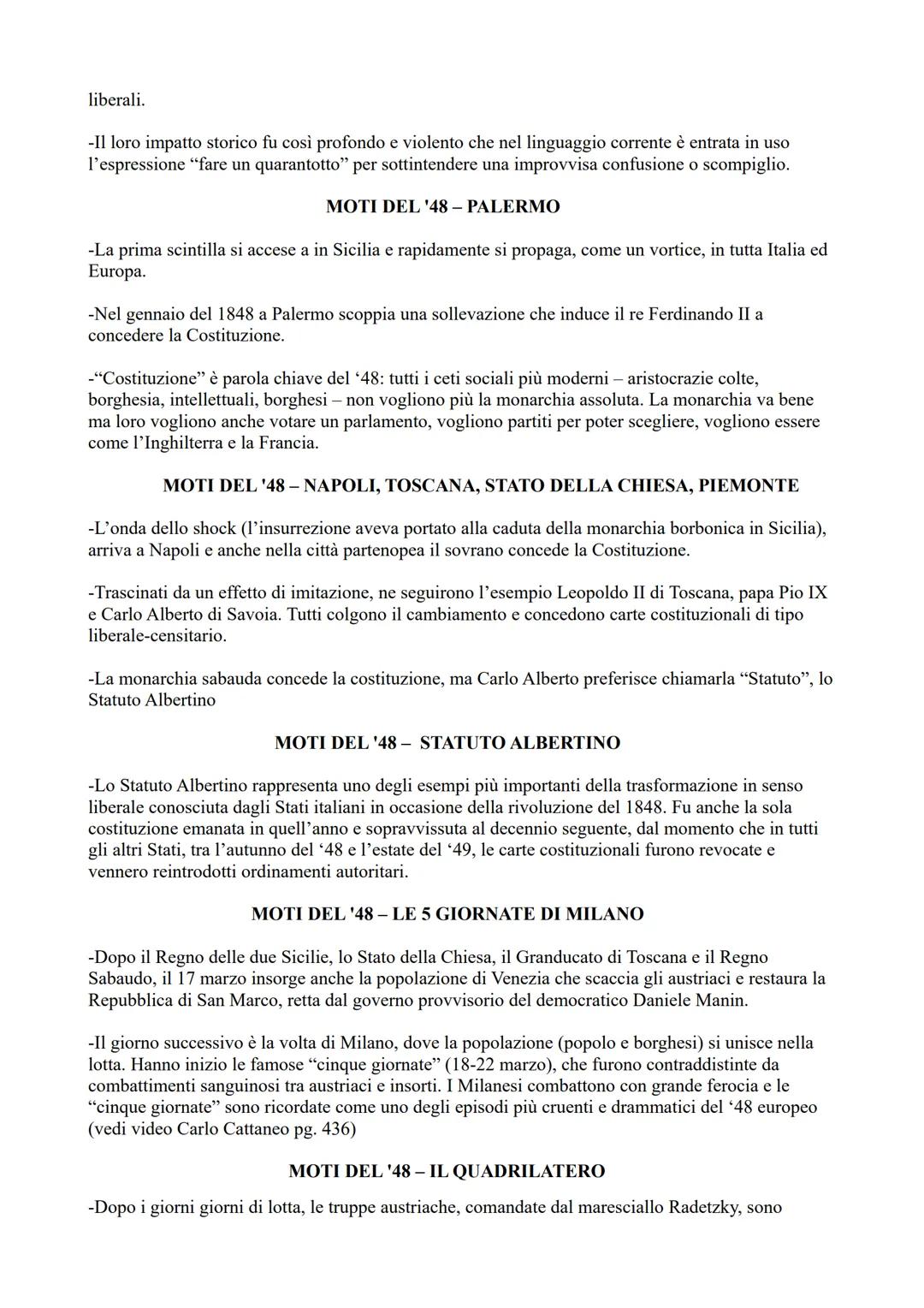 IL '48 E LE GUERRE D'INDIPENDENZA IN ITALIA
GIUSEPPE MAZZINI E LA GIOVINE ITALIA (1831)
-I moti degli anni '20-'30 falliscono: successi e sc