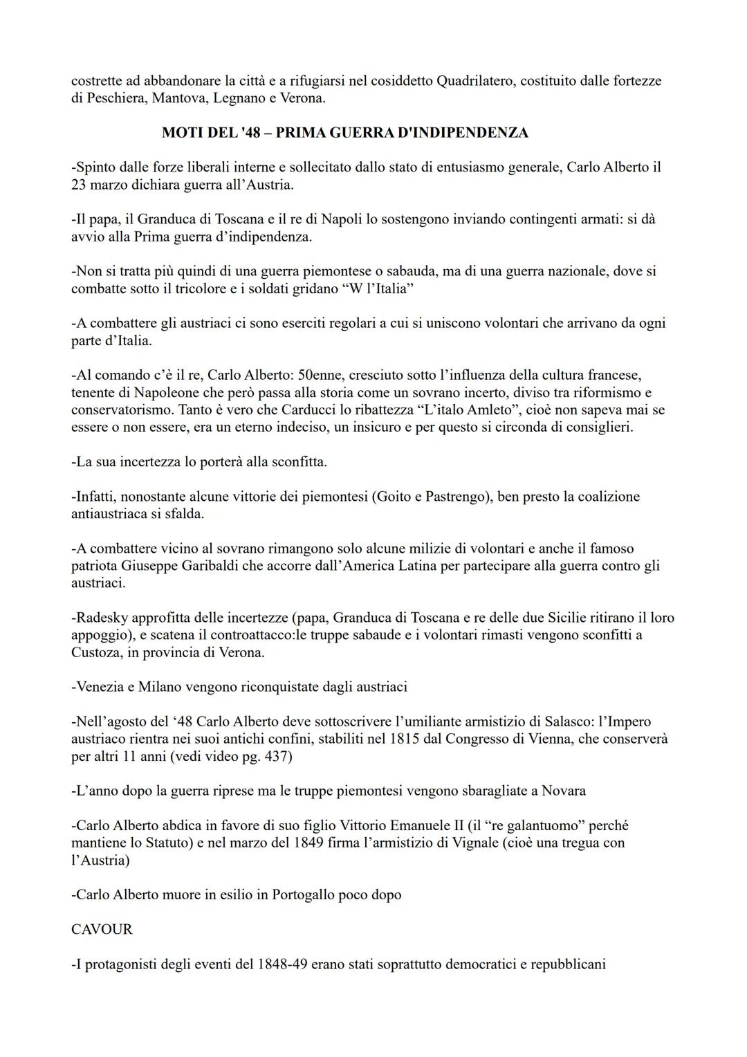 IL '48 E LE GUERRE D'INDIPENDENZA IN ITALIA
GIUSEPPE MAZZINI E LA GIOVINE ITALIA (1831)
-I moti degli anni '20-'30 falliscono: successi e sc