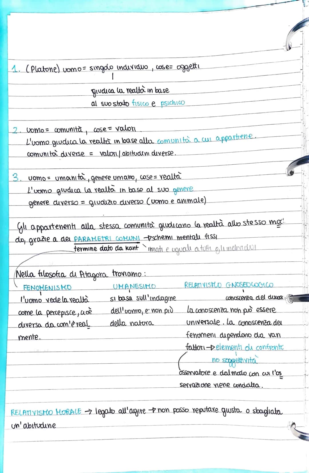 Protagord
Democrito lo prende sotto la sua protezione,
anche perchè Protagora non owera possibilità
economiche per fare filosofia.
Protagora