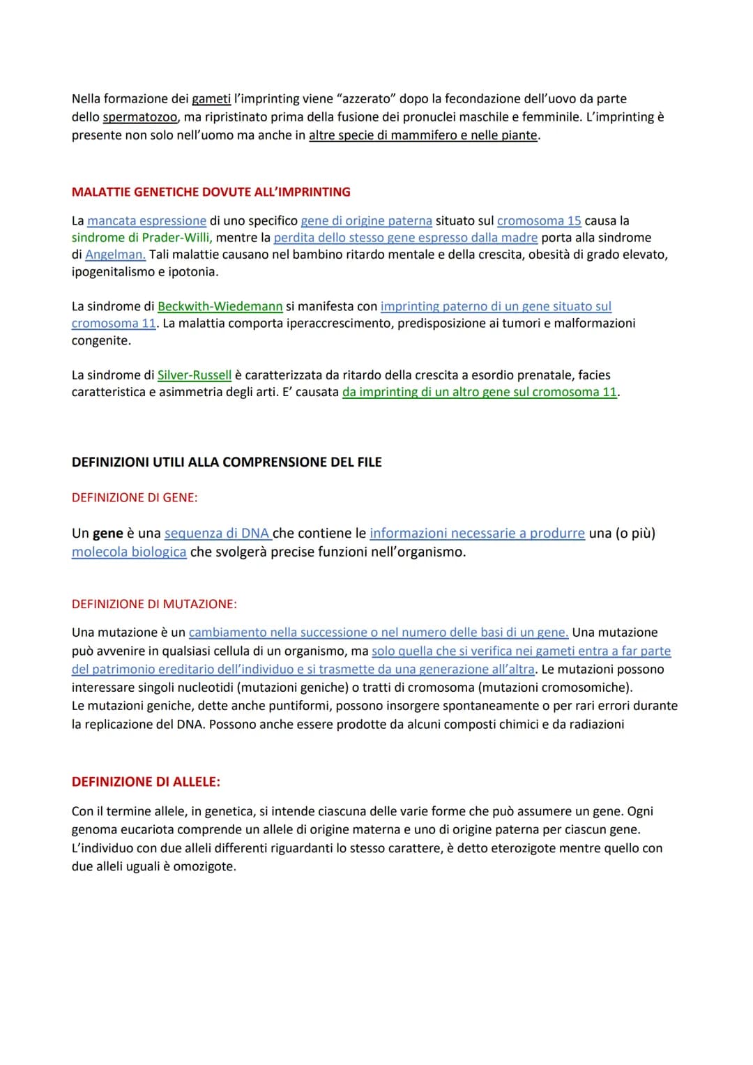Secondo il modello mendeliano il comportamento di un gene non dipende dal genitore che lo trasmette. Vi
sono quindi uguali probabilità di tr