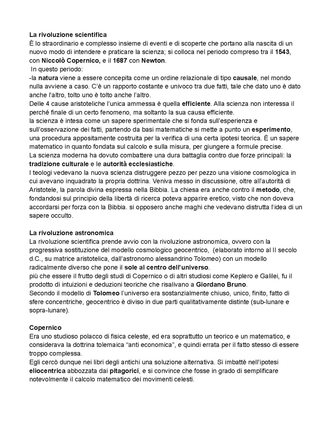 rivoluzione scientifica, rivoluzione astronomica, Copernico, Bruno