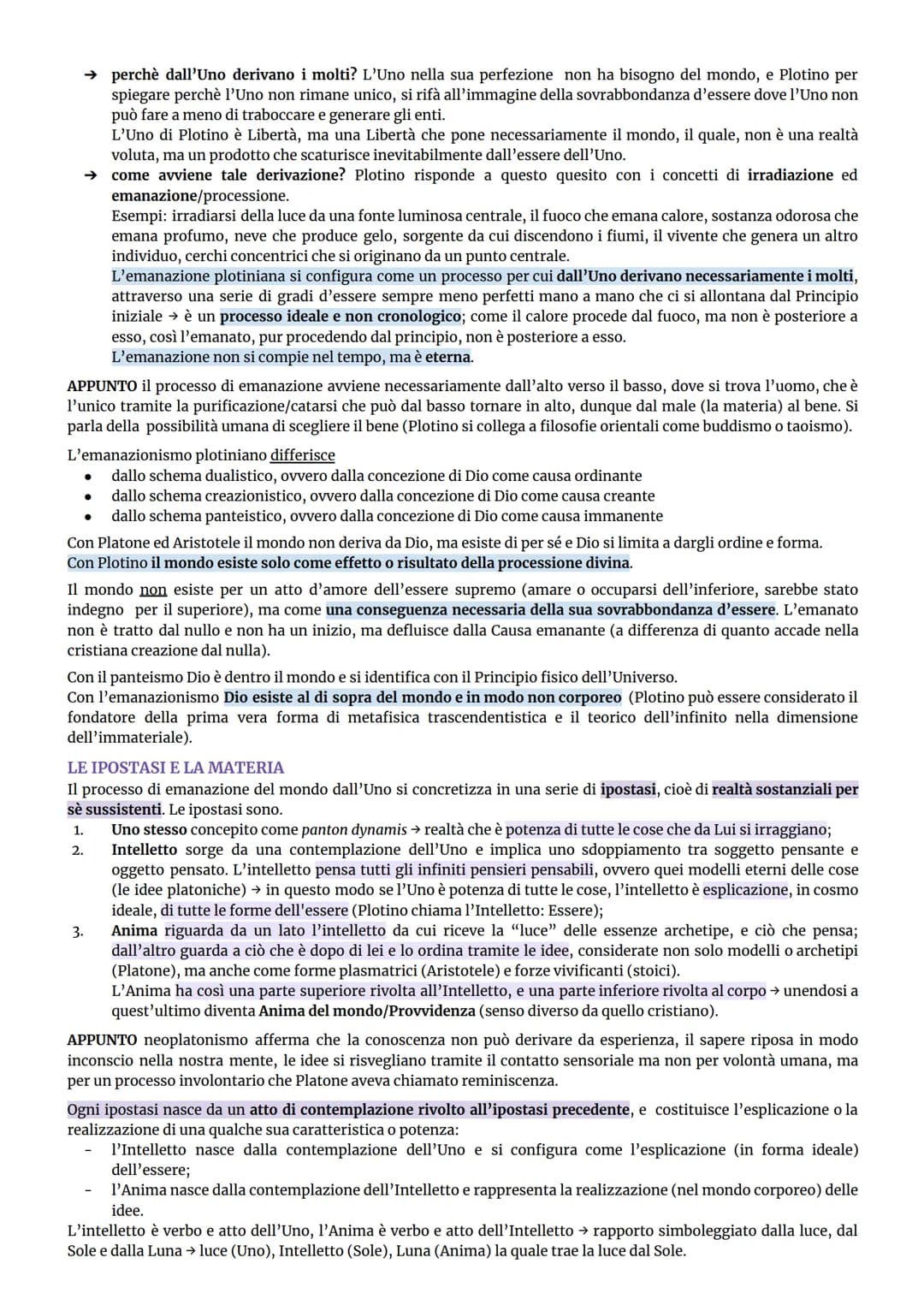 PLOTINO E IL NEOPLATONISMO
Il neoplatonismo è l'ultima manifestazione del platonismo del mondo antico, dove elementi pitagorici,
aristotelic