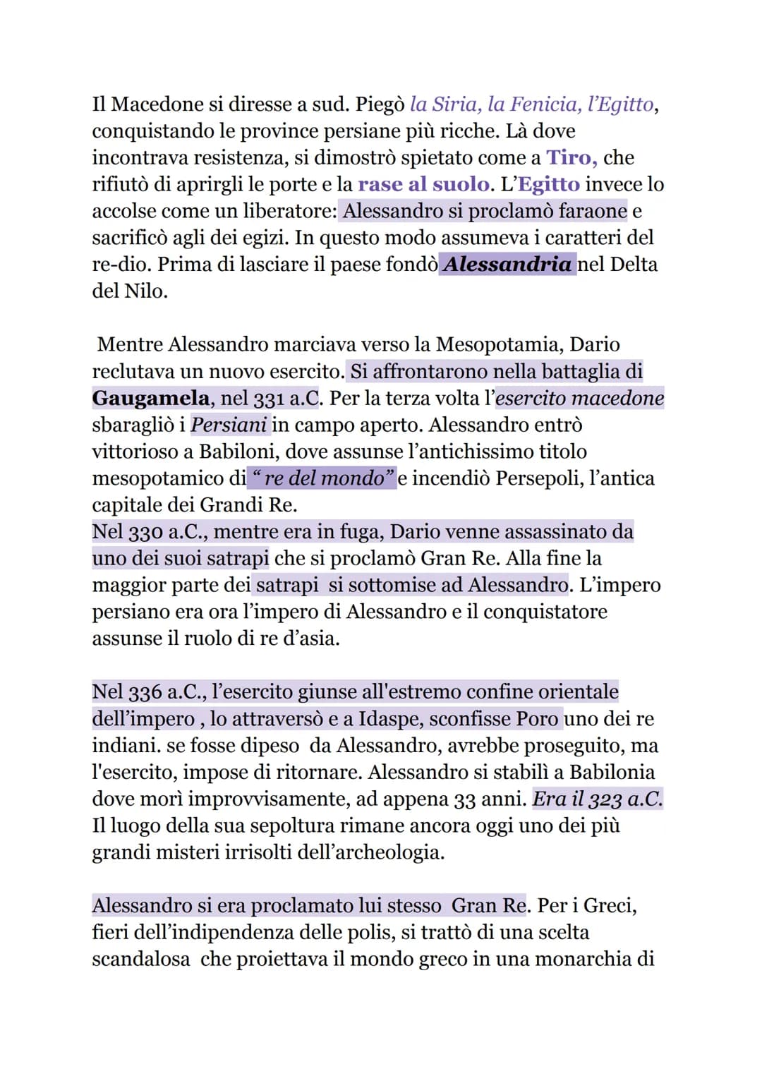 ALESSANDRO MAGNO
Alessandro di Macedonia, alla latina, Alessandro Magno, che
vuol dire Alessandro il Grande. Salito al trono nel 336 a.C.
Er