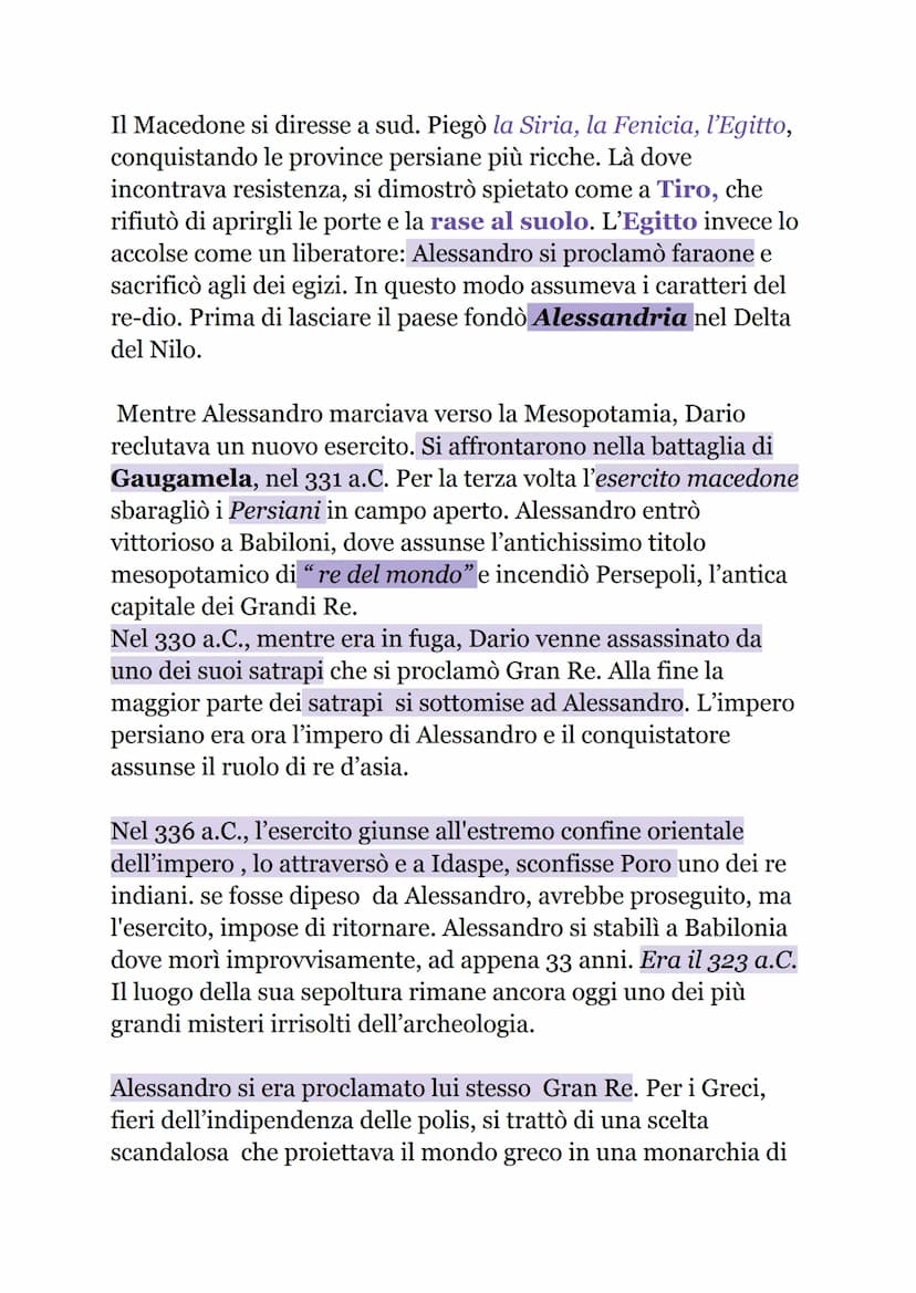 ALESSANDRO MAGNO
Alessandro di Macedonia, alla latina, Alessandro Magno, che
vuol dire Alessandro il Grande. Salito al trono nel 336 a.C.
Er