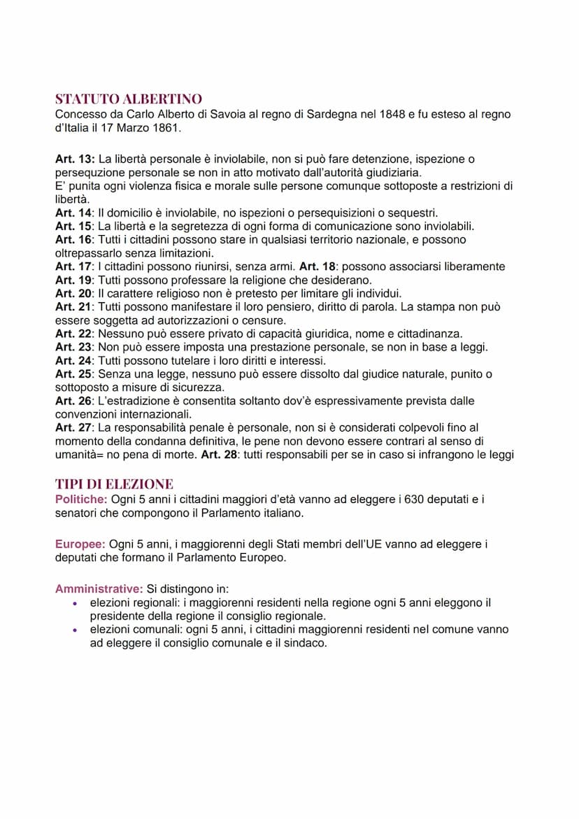 E' la legge fondamentale dello Stato; regola il rapporto tra Stato e cittadini e disciplina la
composizione e la funzione degli organi dello