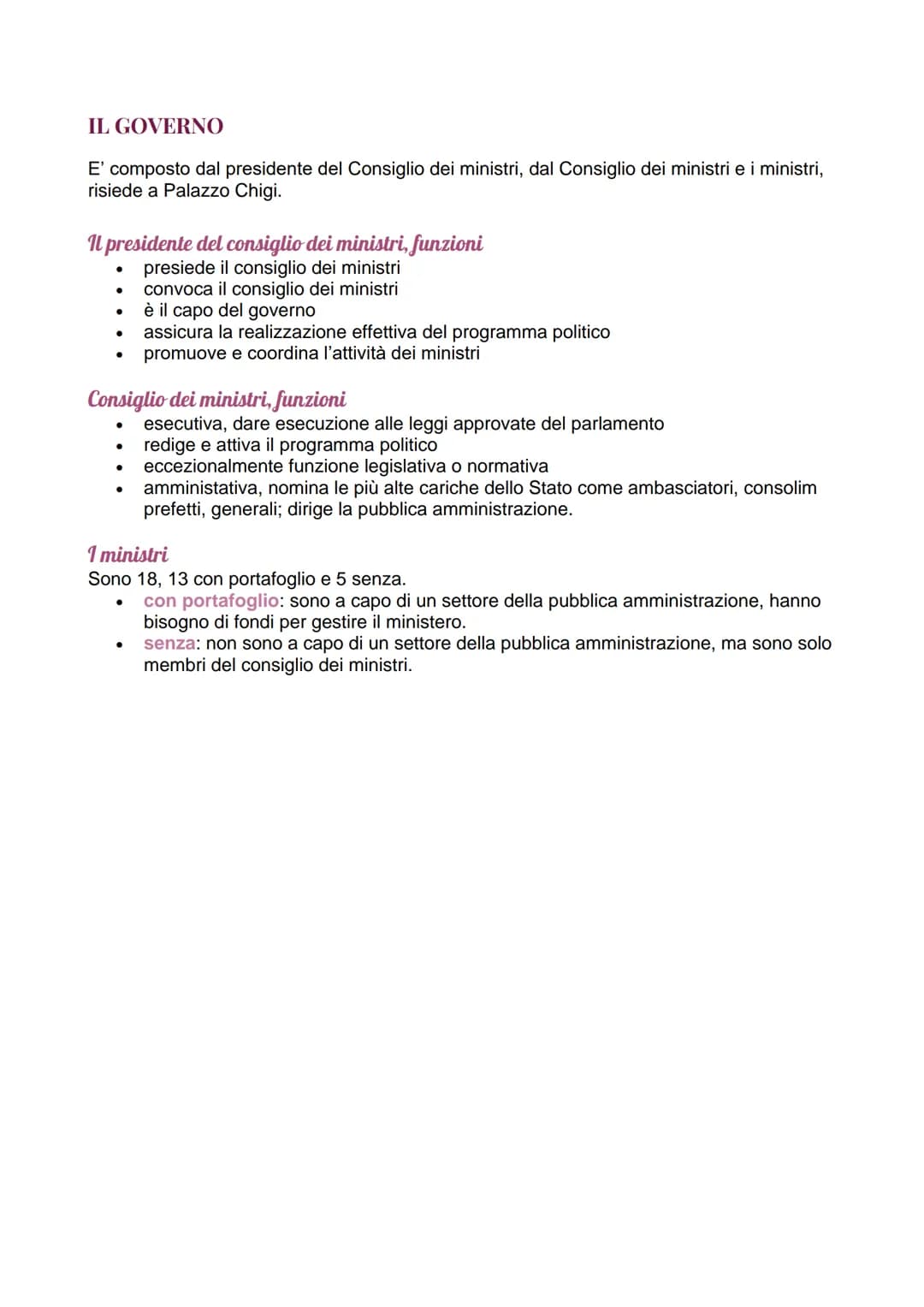 E' la legge fondamentale dello Stato; regola il rapporto tra Stato e cittadini e disciplina la
composizione e la funzione degli organi dello