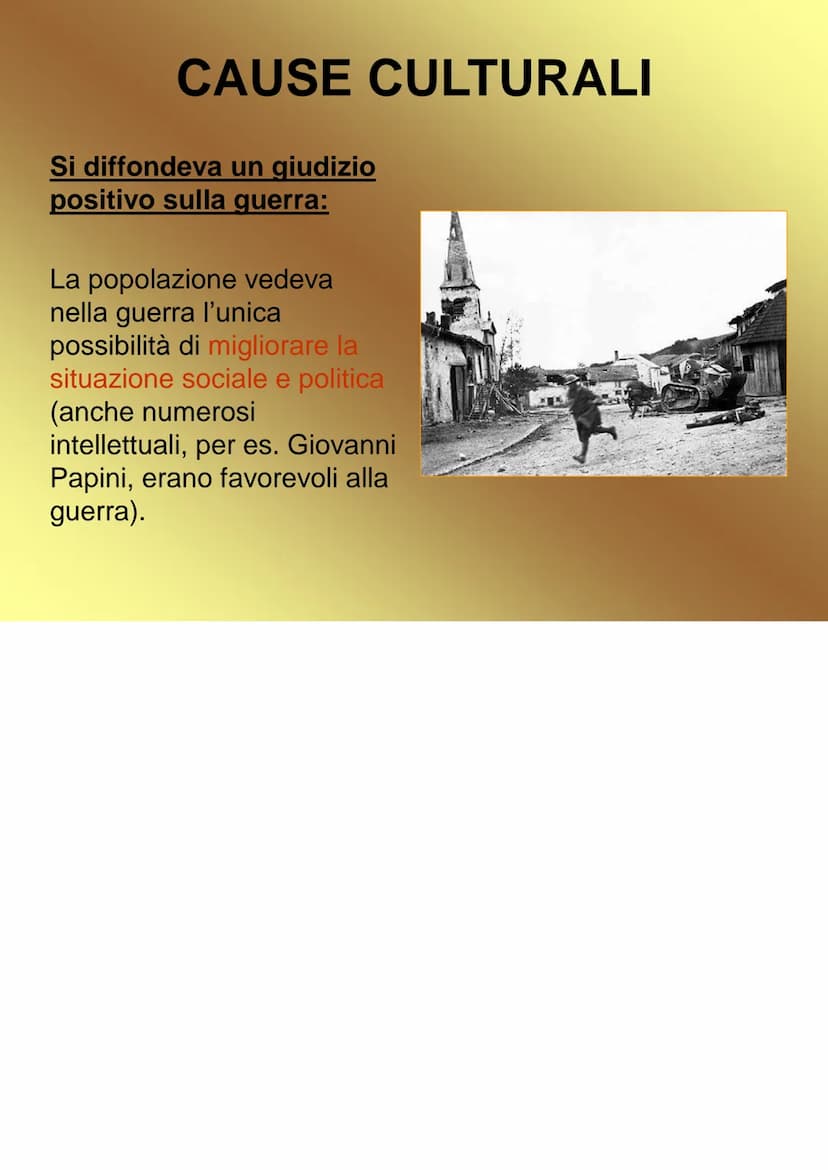 La Prima
Guerra Mondiale PERCHE' SCOPPIO' LA GUERRA?
La prima Guerra mondiale scoppiò per diverse cause (remote,
profonde):
●
●
●
Cause poli