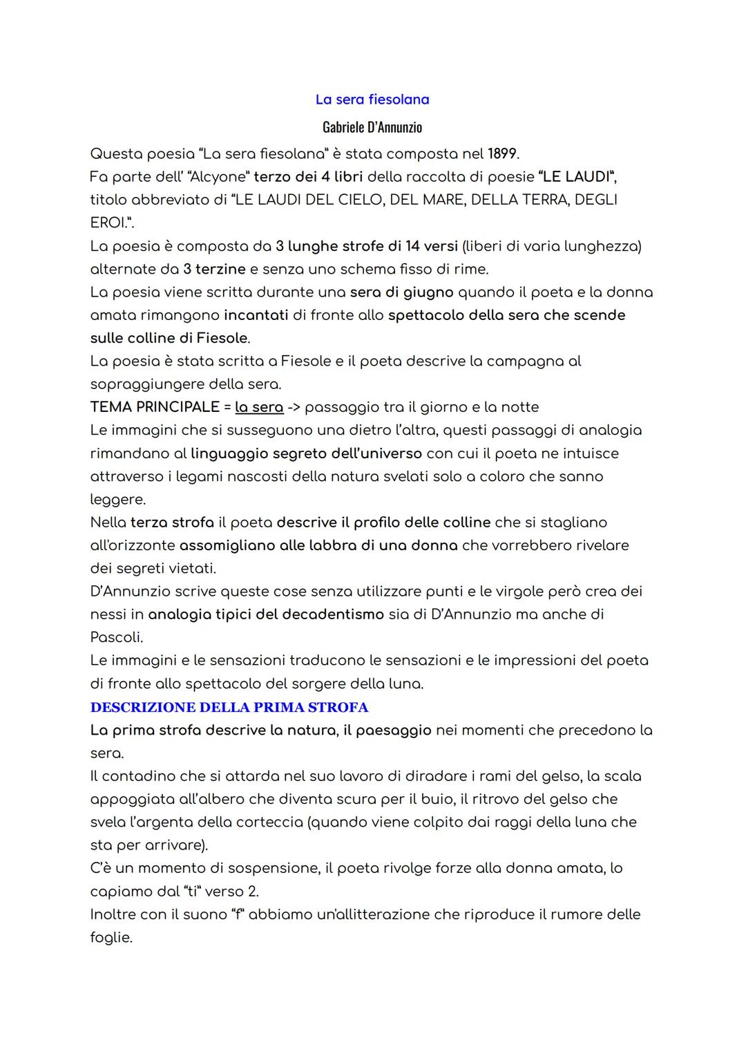 # La sera fiesolana
Gabriele D'Annunzio

Questa poesia "La sera fiesolana" è stata composta nel 1899.

Fa parte dell' "Alcyone" terzo dei 4 