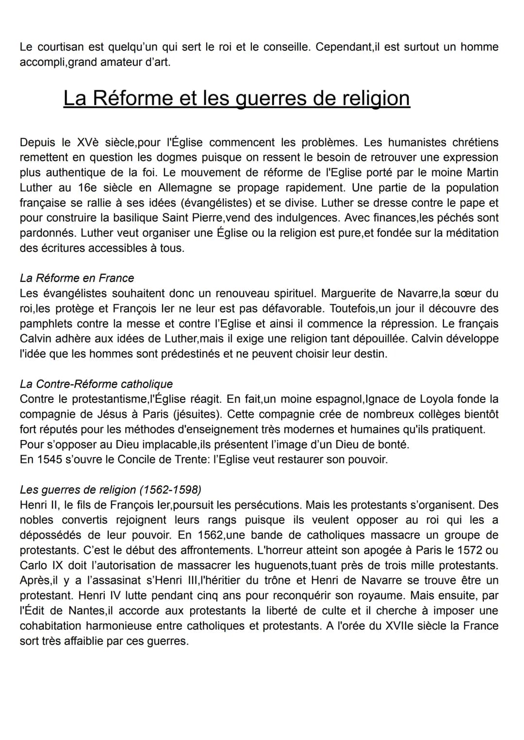 La Renaissance
La Renaissance (en général) caractérise une nouvelle naissance après la longue phase
obscure du Moyen Âge. Cette période est 