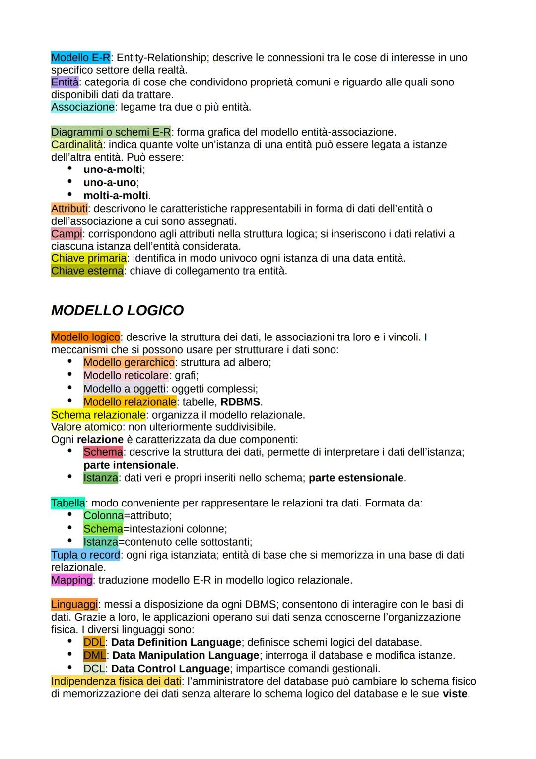 INTRODUZIONE
Sistema informativo Sl: componente di un'organizzazione che gestisce le informazioni
prodotte, acquisite o condivise dall'organ