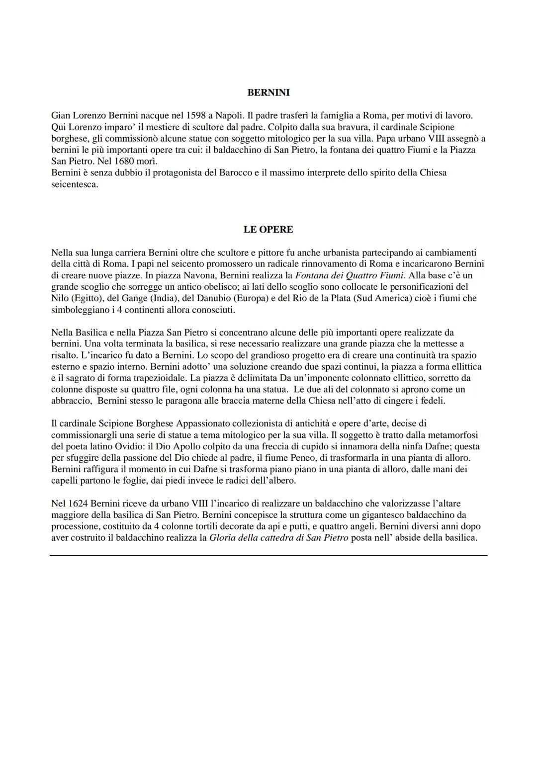 IL SEICENTO
Il seicento è conosciuto anche come il secolo del Barocco. Il barocco nasce e si afferma a Roma. Qui grandi
artisti come Bernini