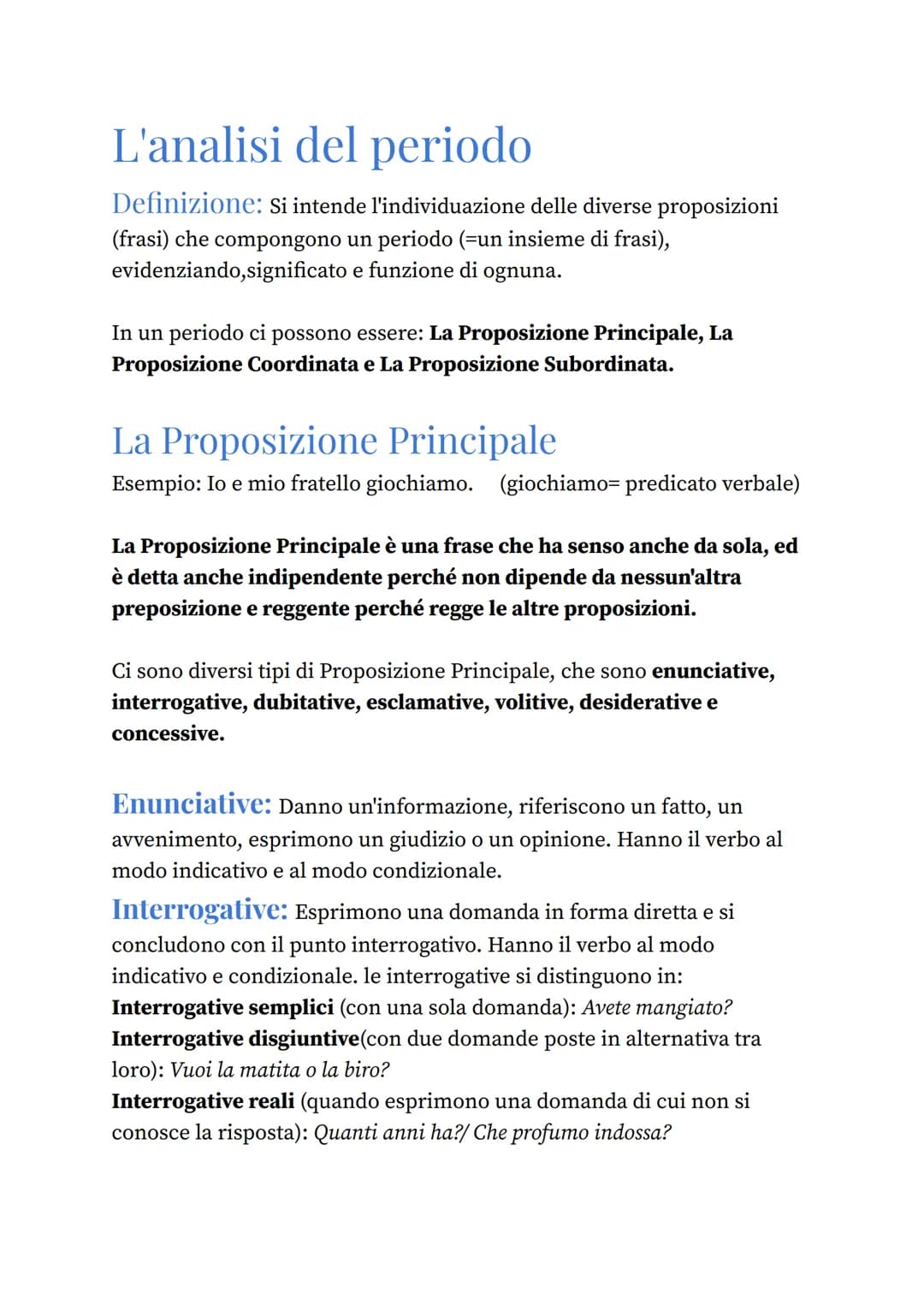 L'analisi del periodo
Definizione: si intende l'individuazione delle diverse proposizioni
(frasi) che compongono un periodo (-un insieme di 