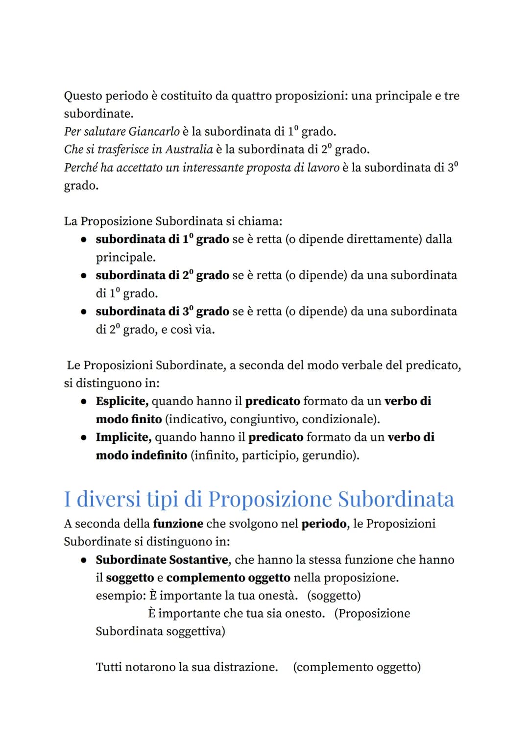 L'analisi del periodo
Definizione: si intende l'individuazione delle diverse proposizioni
(frasi) che compongono un periodo (-un insieme di 