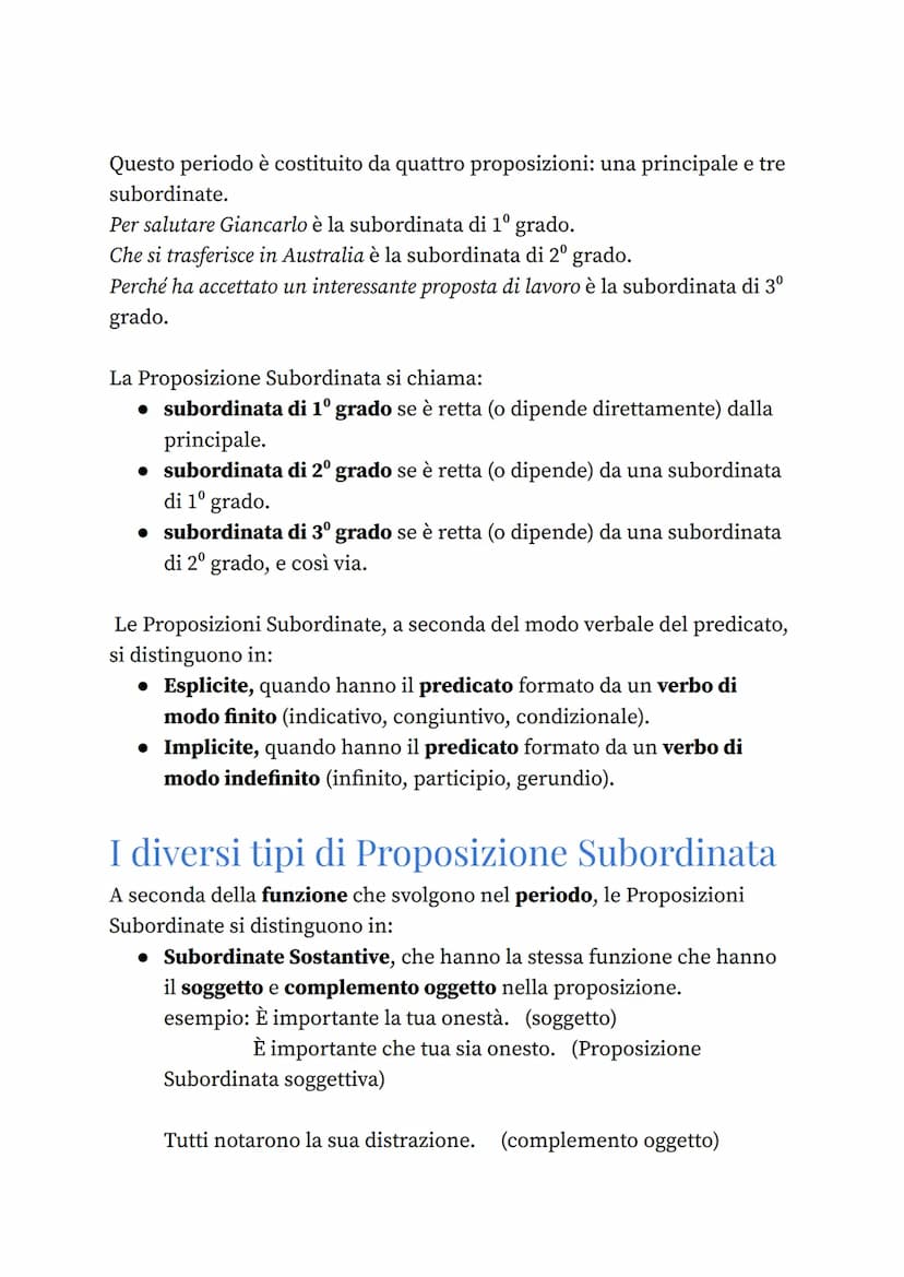 L'analisi del periodo
Definizione: si intende l'individuazione delle diverse proposizioni
(frasi) che compongono un periodo (-un insieme di 