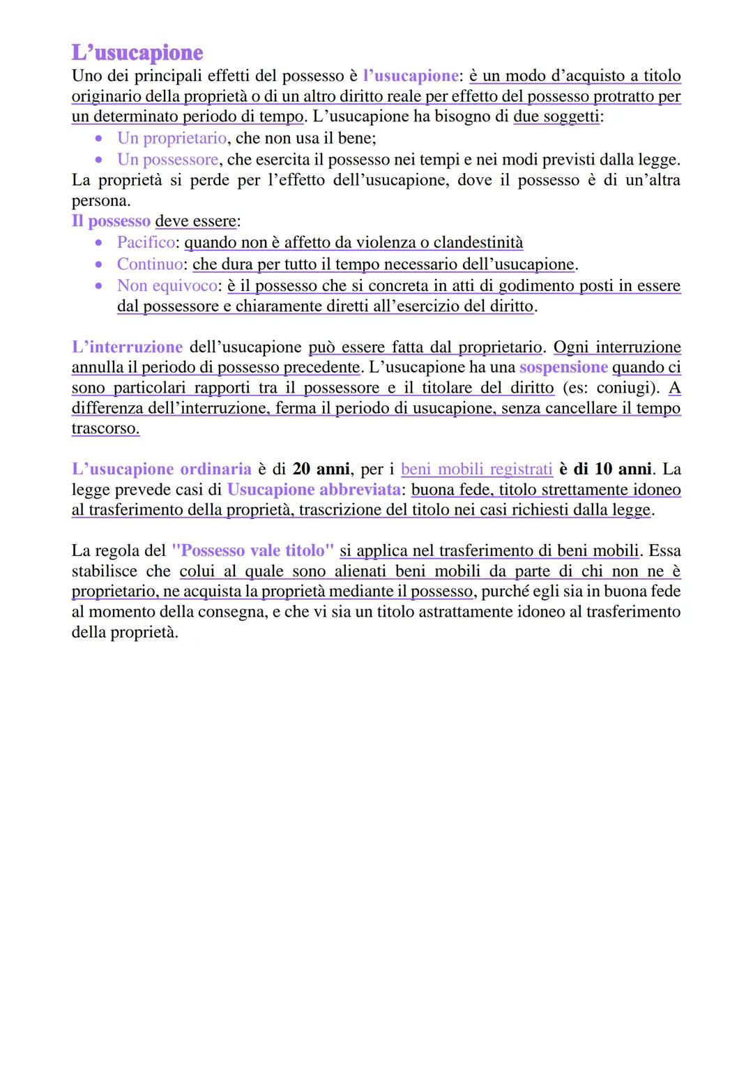 # CAPITOLO 2 UNITÀ 2

Il possesso

Il possesso è definito come un potere di fatto sulla cosa.

La differenza rispetto a tutti gli altri diri