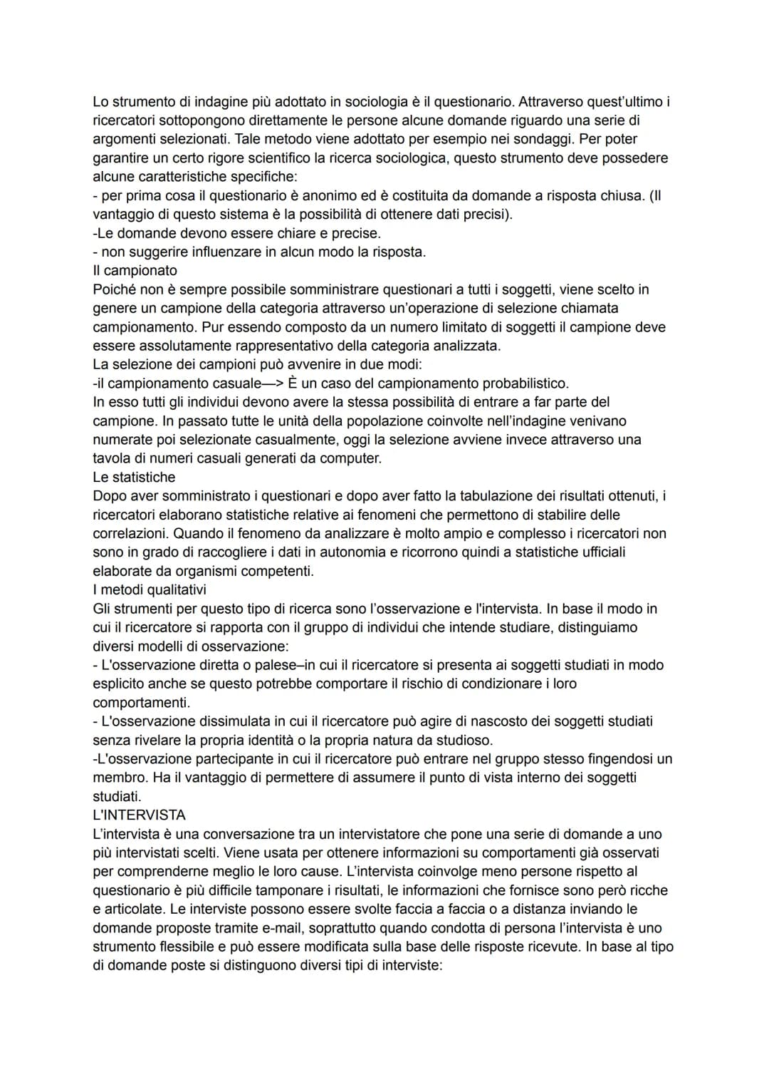 SOCIOLOGIA!!
La ricerca sociologa
Due strumenti di indagine a disposizione:
-metodi quantitativi->permettono di analizzare un fenomeno dal p