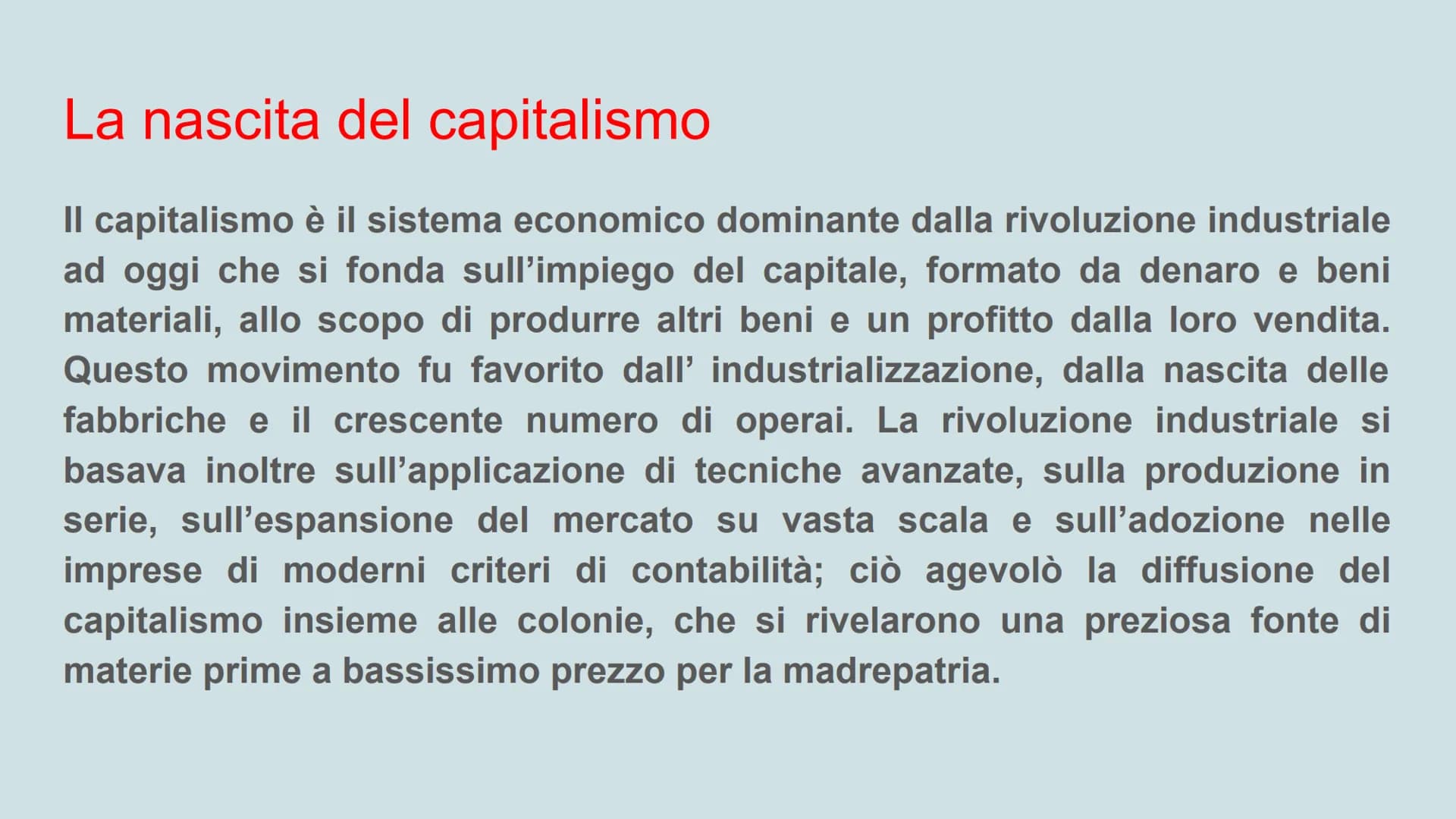 La Rivoluzione industriale
FO
AN
CA Le cause della Rivoluzione industriale
Dalla seconda metà del Settecento ci fu un notevole aumento della