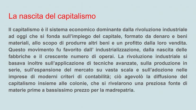 La Rivoluzione industriale
FO
AN
CA Le cause della Rivoluzione industriale
Dalla seconda metà del Settecento ci fu un notevole aumento della