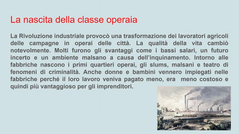 La Rivoluzione industriale
FO
AN
CA Le cause della Rivoluzione industriale
Dalla seconda metà del Settecento ci fu un notevole aumento della