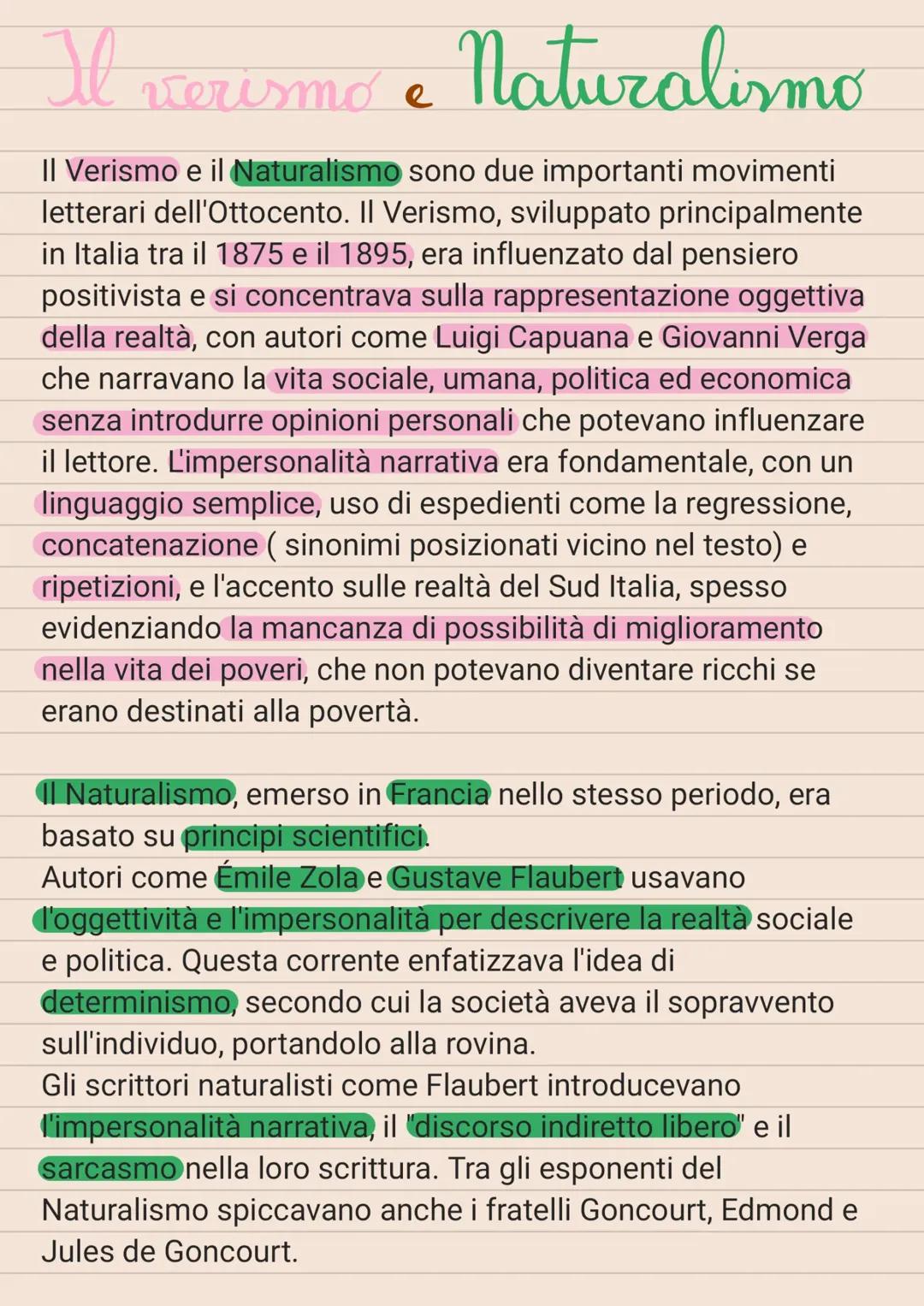 Il Verismo e Naturalismo, Giovanni verga
