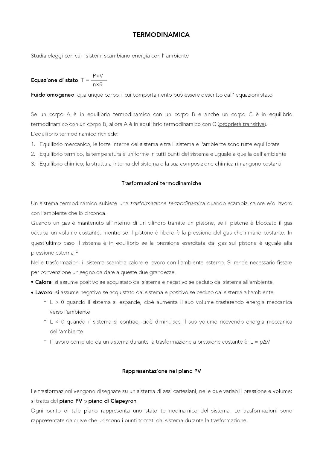 primo e secondo principio della termodinamica