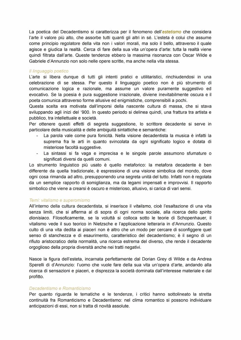 IL DECADENTISMO
Il Decadentismo è un movimento culturale e letterario, soprattutto europeo, che si sviluppò in
Francia, a Parigi, negli anni