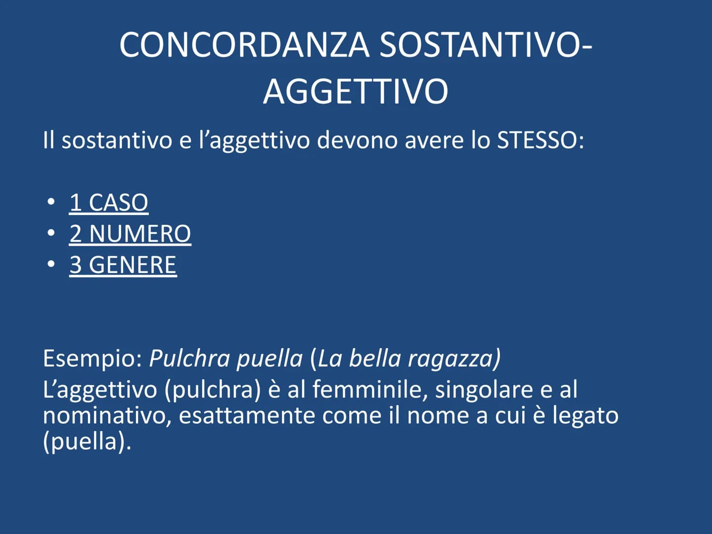 L'AGGETTIVO in LATINO Gli aggettivi in latino si dividono in due gruppi:
1ª classe
si declinano come i
nomi di 1a e di 2a
declinazione
Ognun
